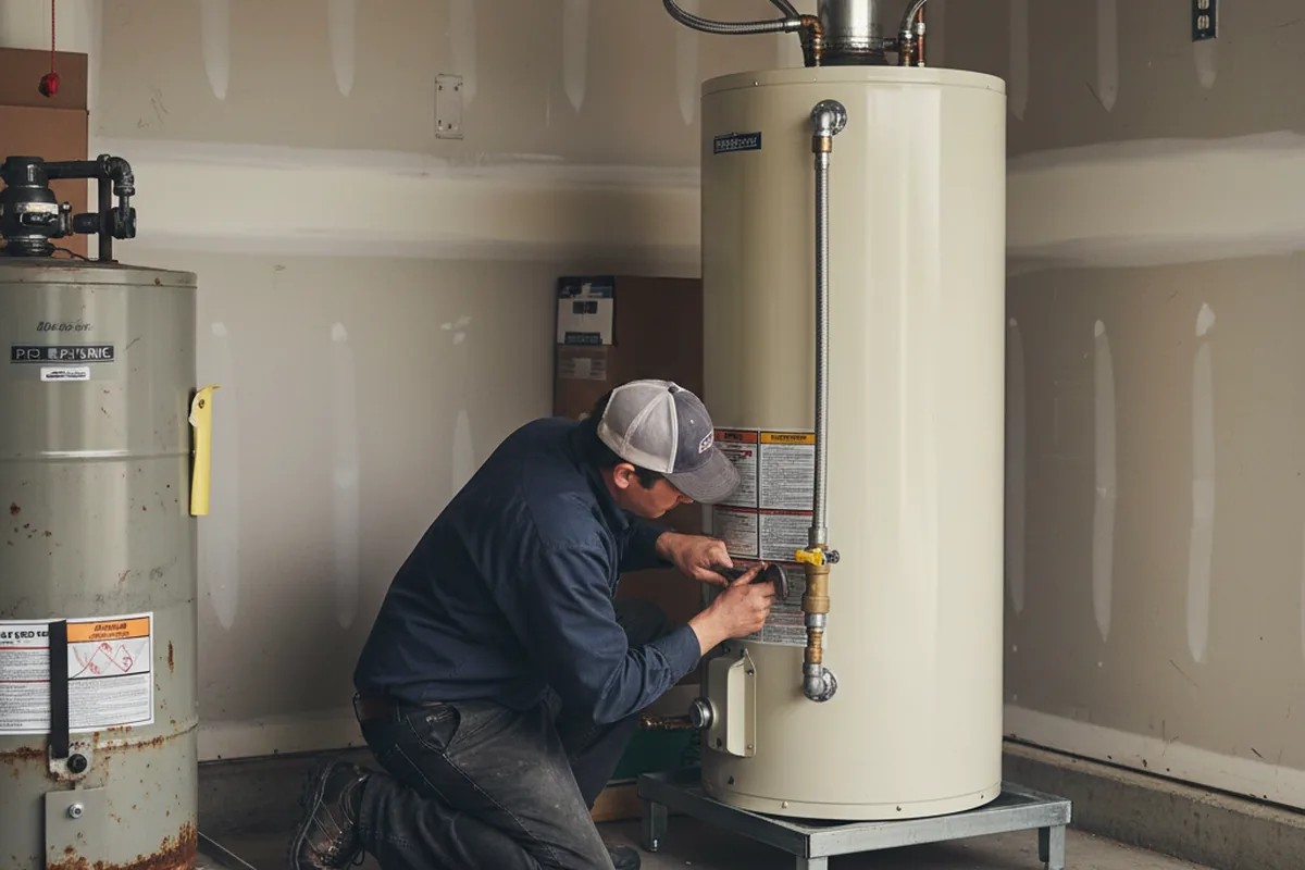 Water heater and shutoff valve replacement in Docena