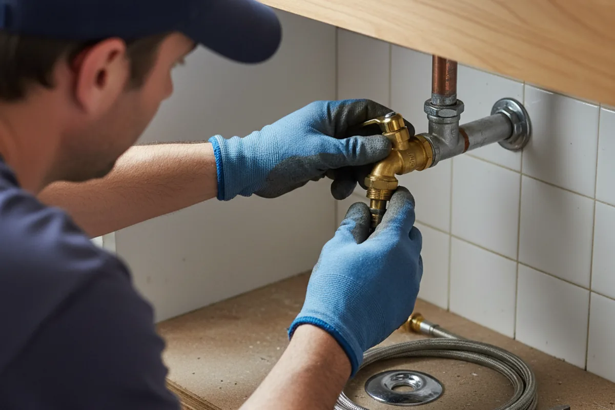 Shutoff valve and fitting work during Emergency Plumbing in Docena